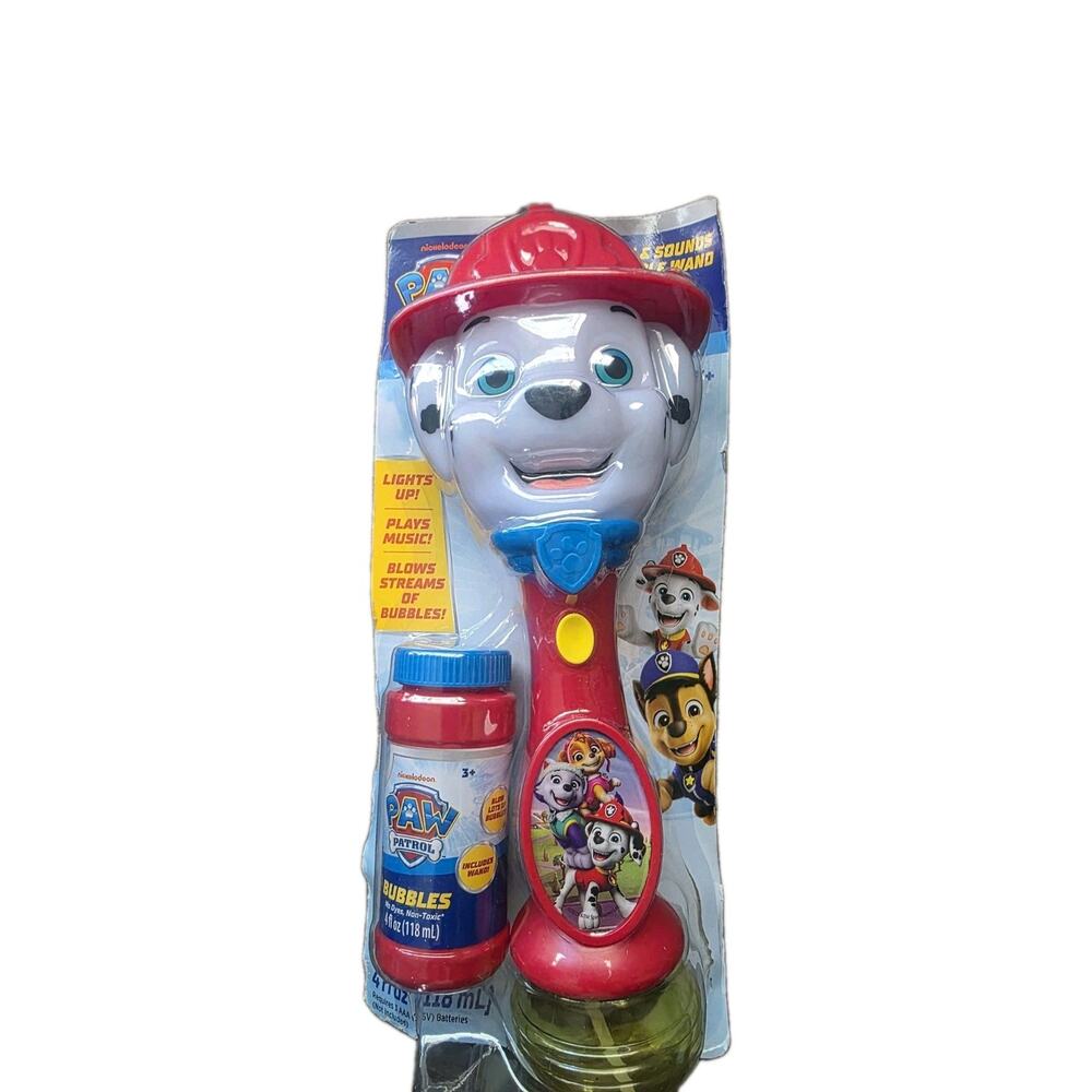 PAW Patrol Marshall Lights & Sounds Bubble Wand 4oz Bubbles NEW...